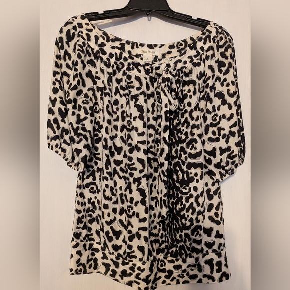 White House Black Market Tops - Women's White House Black Market Leopard Print Silk Blouse